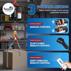 3 in 1 Electric Hoist Winch 1,100Lb Wireless Remote Control, Cable Remote Contro