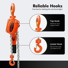1650LBS 3/4 Ton 10ft Lever Block Chain Hoist Ratchet Type Come Along Puller