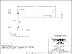 GORBEL WORK STATION JIB CRANE, WALL MOUNTED – 250 LB CAPACITY, SPAN 10 FT