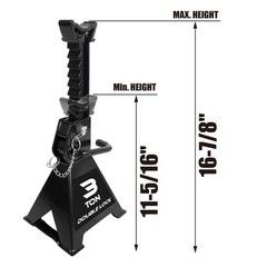 Torin AT43005AB Steel Heavy Duty Jack Stands: Double Locking Pins, 3 Ton (6,0…
