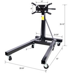 Folding Engine Stand 2000 LBS Capacity Motor Hoist 360 Degree Adjustable Mountin