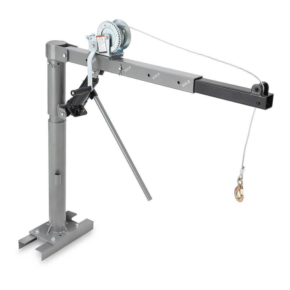 1000lbs Pickup Truck Crane Hoist Crane 360° Swivel Hoist Lift with Manual Winch