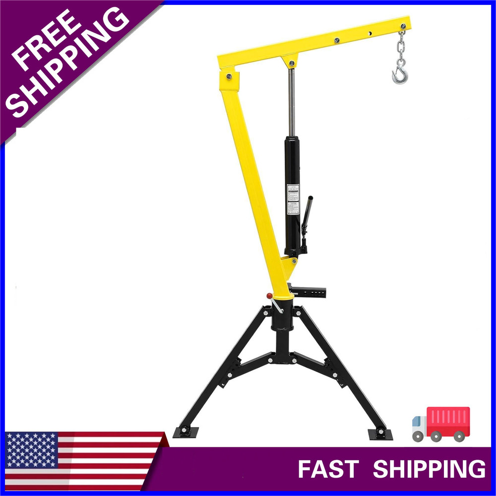 Hydraulic Pickup Truck Crane 360° Swivel Hoist Lift Hitch Mounted Crane 1000 lbs