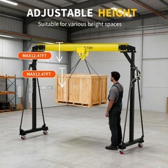 4400LBS Gantry Crane Hoist Jack Shop Crane (Adjustable Height 8-12f) Crane 1-2 T