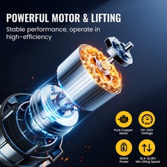 Electric Hoist 660lbs Crane Winch with Wireless Remote Control 600W 110V