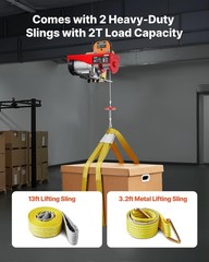 Durable 880lbs Wired Electric Hoist with 14ft Remote—Ideal for Garage & Factory
