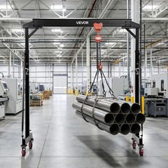 VEVOR Adjustable Gantry Crane 4400 lbs Portable Lift Hoist Frame 98.8″ to 146.1″