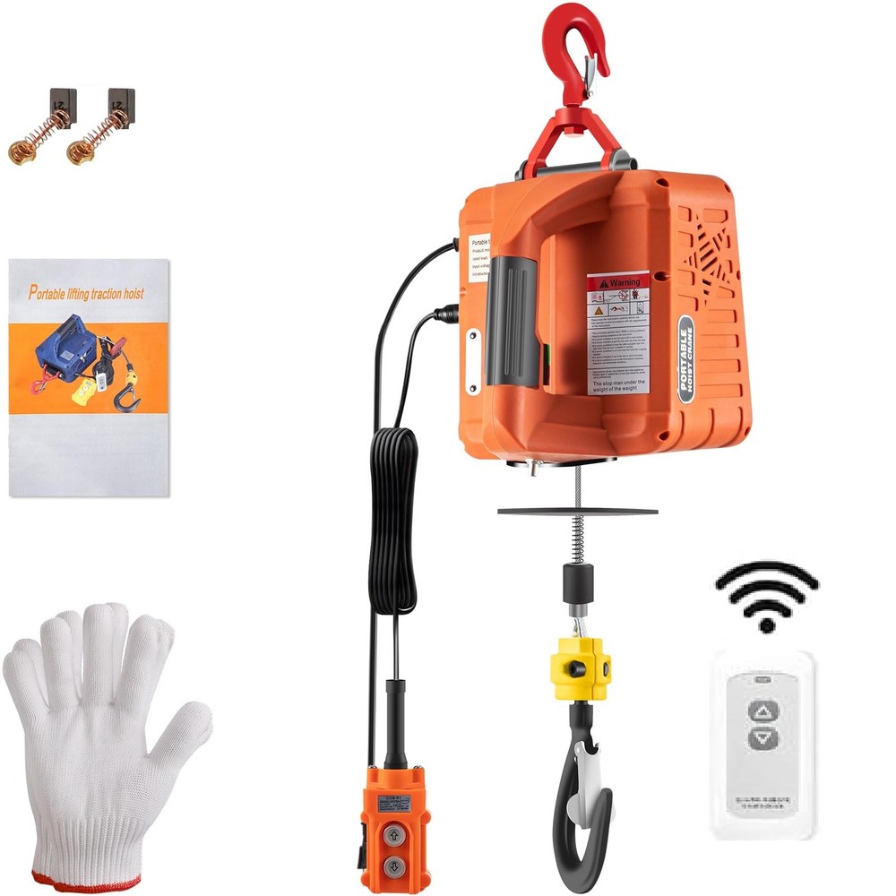 1100 LBS Electric Hoist Winch Portable 3 in 1 Remote Control Heavy Duty 25 ft…
