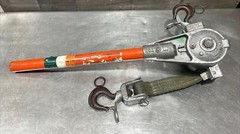 Chance Hoist 1 Ton Hot Stick Ratcheting Strap Hoist. Item ID #21. Used Surplus