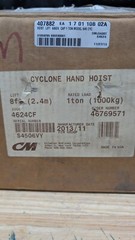 CMCO CYCLONE SERIES 646 MANUAL HAND CHAIN HOIST – 1 TON CAPACITY – 8 FT LIFT
