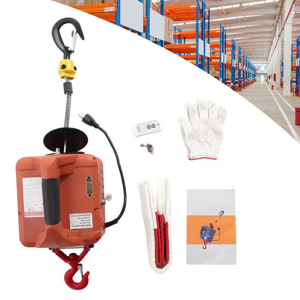1100lb/500kg 110V Electric wireless Hoist Winch Hoist Crane Lift Remote Control