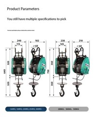 220V Double-Hole Small Diamond Electric Hoist Suspended Crane Wire Rope Crane