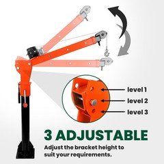 1100 lbs Electric Pickup Truck Crane, Hoist Crane 360° Truck-Mounted Crane