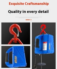 Miniature Electric Hoist 220v Crane Portable Remote Control Home Crane Lifter