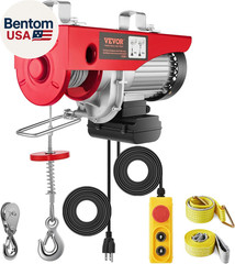 Electric Hoist with Remote Control, 1320LBS Electric Winch, 110V Electric Hoist
