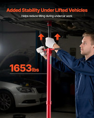 Underhoist Support Stand, 3/4 Ton (1653 Lbs) Capacity under Hoist Jack Stand, Li