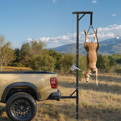 Heavy-Duty 300 Lbs Deer Hoist with Gambrel Winch & 360° Swivel, Adjustable Heigh