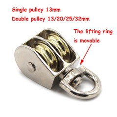 13mm~48mm Single / Double Line Wire Rope Pulley Strong Lifting Galvanised Metal