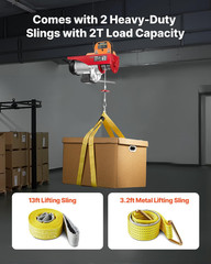 2200Lbs Electric Hoist W/14Ft Wired Remote Control, 110V Electric Hoist with 40F