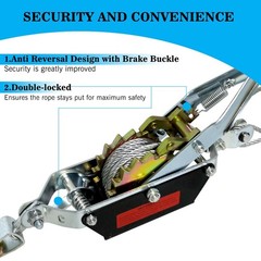 4400 lbs Come Along Winch, 12.14ft Steel Cable, 2 Hooks,Heavy Duty Power Pull…