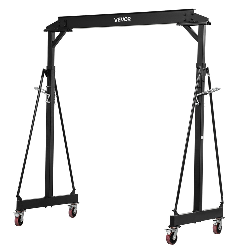 VEVOR Adjustable Gantry Crane 4400 lbs Portable Lift Hoist Frame 98.8″ to 146.1″