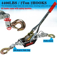 4400 lbs Come Along Winch, 12.14ft Steel Cable, 2 Hooks,Heavy Duty Power Pull…