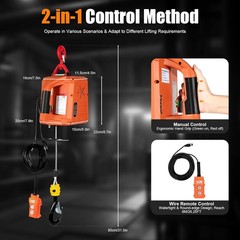 3 in 1 Electric Hoist Winch – 2200LBS 38FT 110V Manual, Wired and Wireless Remot