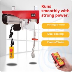Electric Crane Garage Winch Pure Copper Motor with Wired Remote Control