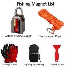 MUTUACTOR Three Sides Fishing Magnet Kit Strong Powerful Combined SILVER