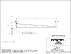 GORBEL TOOL SOLUTIONS JIB CRANE, WALL MOUNTED – 150 LB CAPACITY