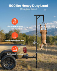 VEVOR300 Lbs Load Capacity, Hunting Deer Hoist with 2-Inch Receiver, 360-Degree