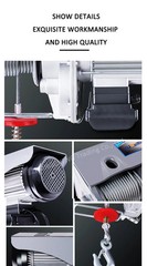 Mini Electric Hoist 220V Home Use Small Crane 1 Ton/0.5T Winch Renovation Crane