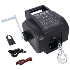 12V Trailer Winch 5000lb – Reversible Boat Winch w/ Galvanized Rope & Remote