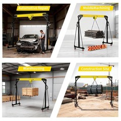 4400LBS Gantry Crane Hoist Jack Shop Crane (Adjustable Height 8-12f) Crane 1-2 T
