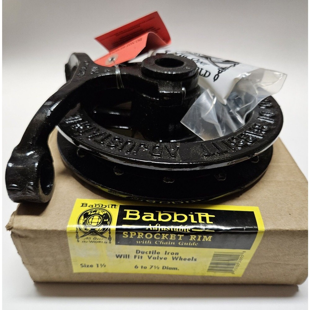 Babbitt Adjustable Sprocket Rim With Chain Guide Size 1½ 6 to 7½ Diameter