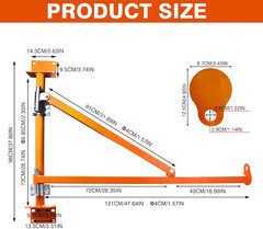 Wall Mount Jib Crane, Hoist Support Arm with 180°Swing, Electric Scaffolding Lif