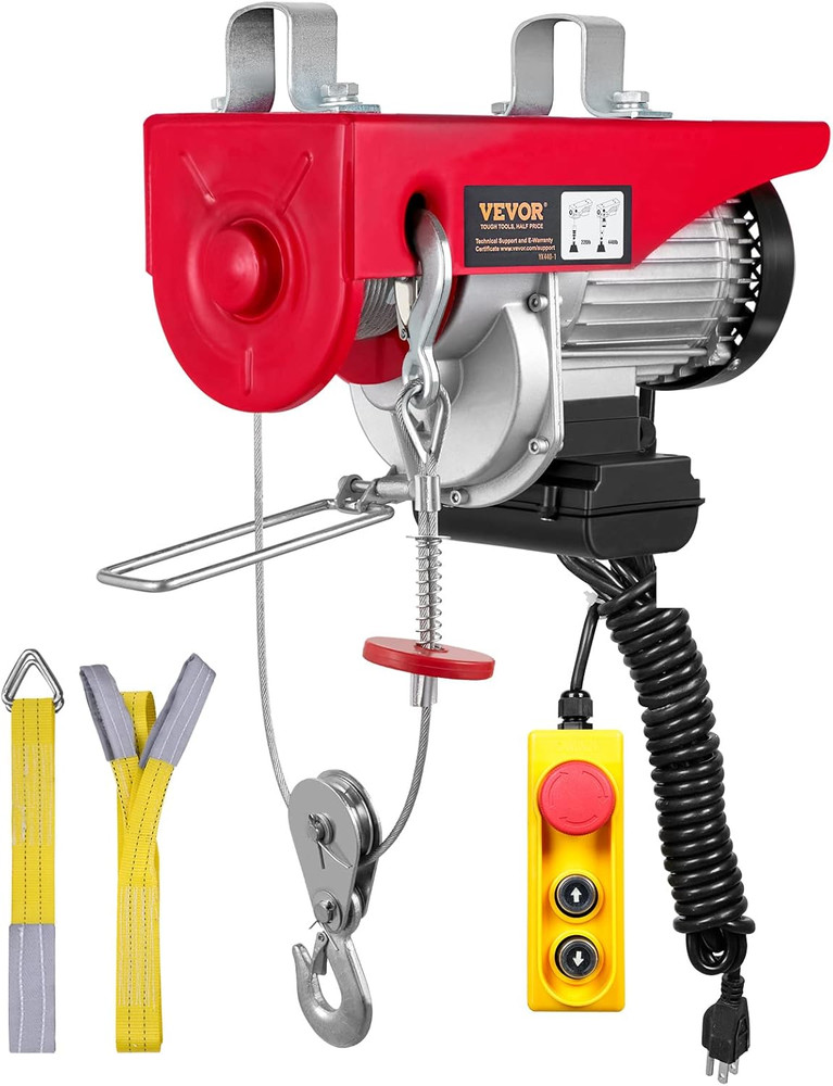 Electric Hoist with Remote Control, 440 Lbs Material Handling Tool, 110V Electr