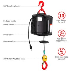 110V Electric Hoist 1100lb Wireless Remote Control Overhead Lift Cranes Winch US