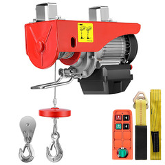 Electric Hoist, 110V 440 Lbs Winch with Wireless Remote Control, Zinc-Plated Ste