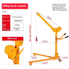 Mobile Small Portable Collapsible Crane Hand Crank Small Crane Lifter New