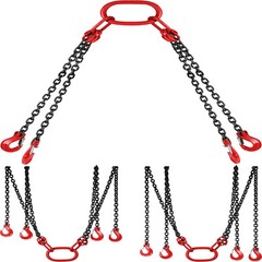 VEVOR 5/16″ 5ft/10ft G80 Chain Sling w/4 Legs Sling Hooks Alloy Steel