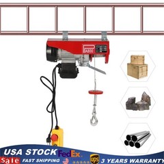 110V 1763lbs Electric Cable Hoist Crane Winch Garage Lift Wired Remote Control