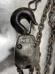 CM Hoist 3 ton puller lever aluminum chain hoist model B. Used Surplus