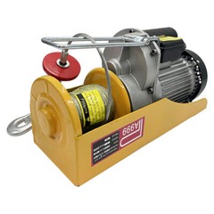 Electric Wire Rope Block Hoist Winch Lift with Mount Plate 2000 lb 220V 1800W