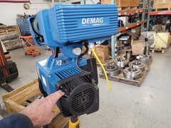 DEMAG 1 TON ELECTRIC CHAIN HOIST, DC-PRO 10-1000, MOTORIZED TROLLEY, DUAL SPEED