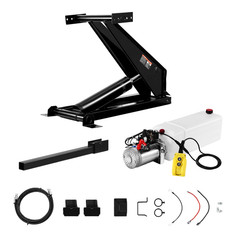 10 T-Hydraulic Scissor Hoist Kit Fit 12-16 Ft Dump Trailer Bed Lifer Set W/ Pump