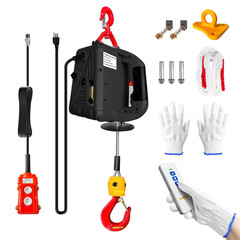 Power Electric Portable Hoist Winch 1100LBS, 3 in 1 Electric Cable Hoist 110V 25