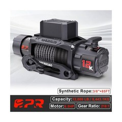 12000 lbs Winch with Synthetic Rope and 2 Wireless Remotes -Panther Series 3S