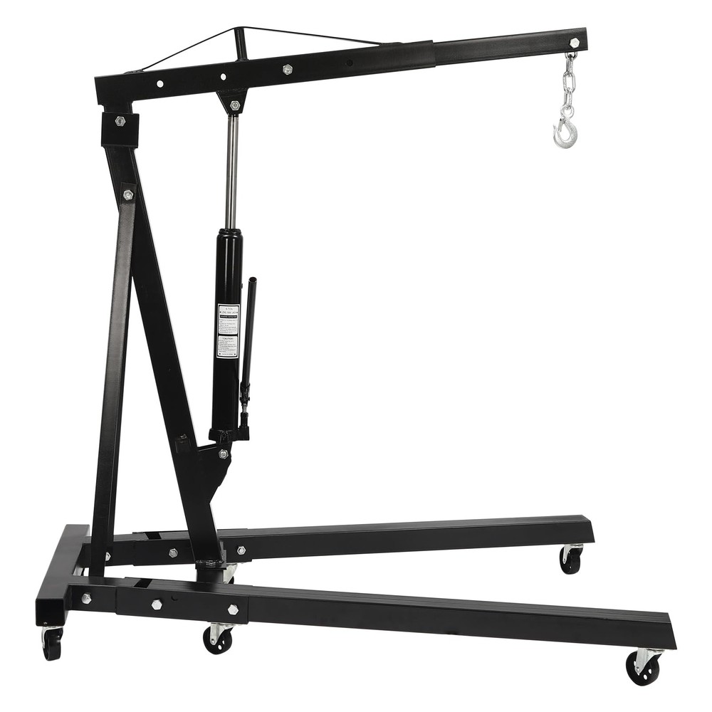2 Ton Folding Hydraulic Engine Hoist with Wheels Heavy Duty Steel Shop Crane