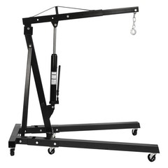2 Ton Folding Hydraulic Engine Hoist with Wheels Heavy Duty Steel Shop Crane
